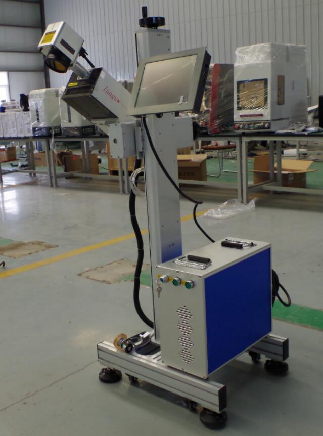 Vliegende 3W 5W UV-laserprinter die machine markeert voor het markeren van voedselverpakkingen PET PP, Qr-code Barcodelasermarker