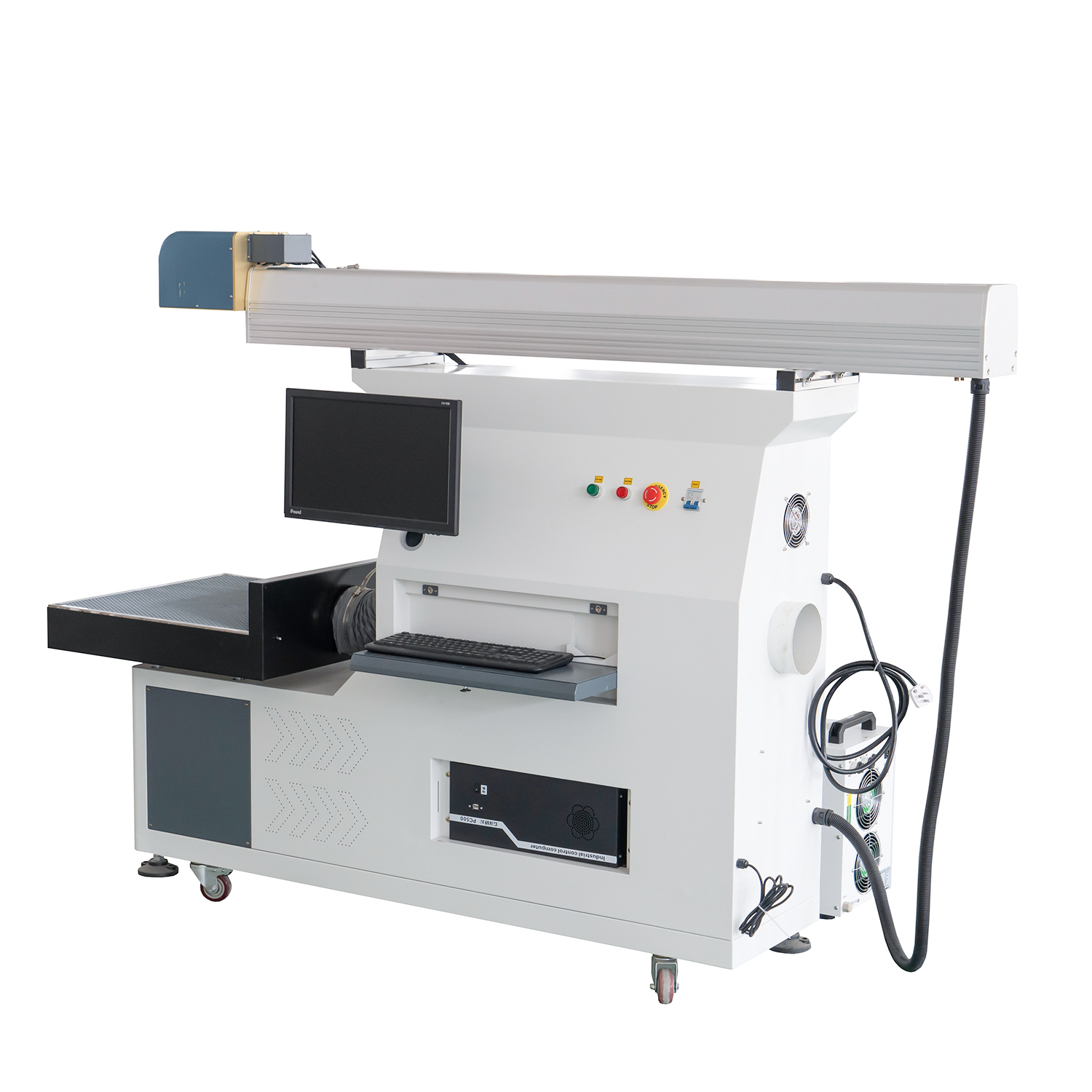 3D dynamische focus Galvo CO2-lasermarkeermachine 600 mm werkgebied voor hout, leer, trouwpapier
