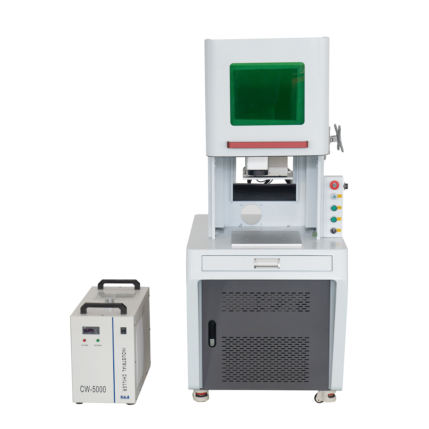 Volledig ingesloten 3w 5w 10w 15w 20W CNC UV-lasermarkeermachine voor kunststof, glas en metaal