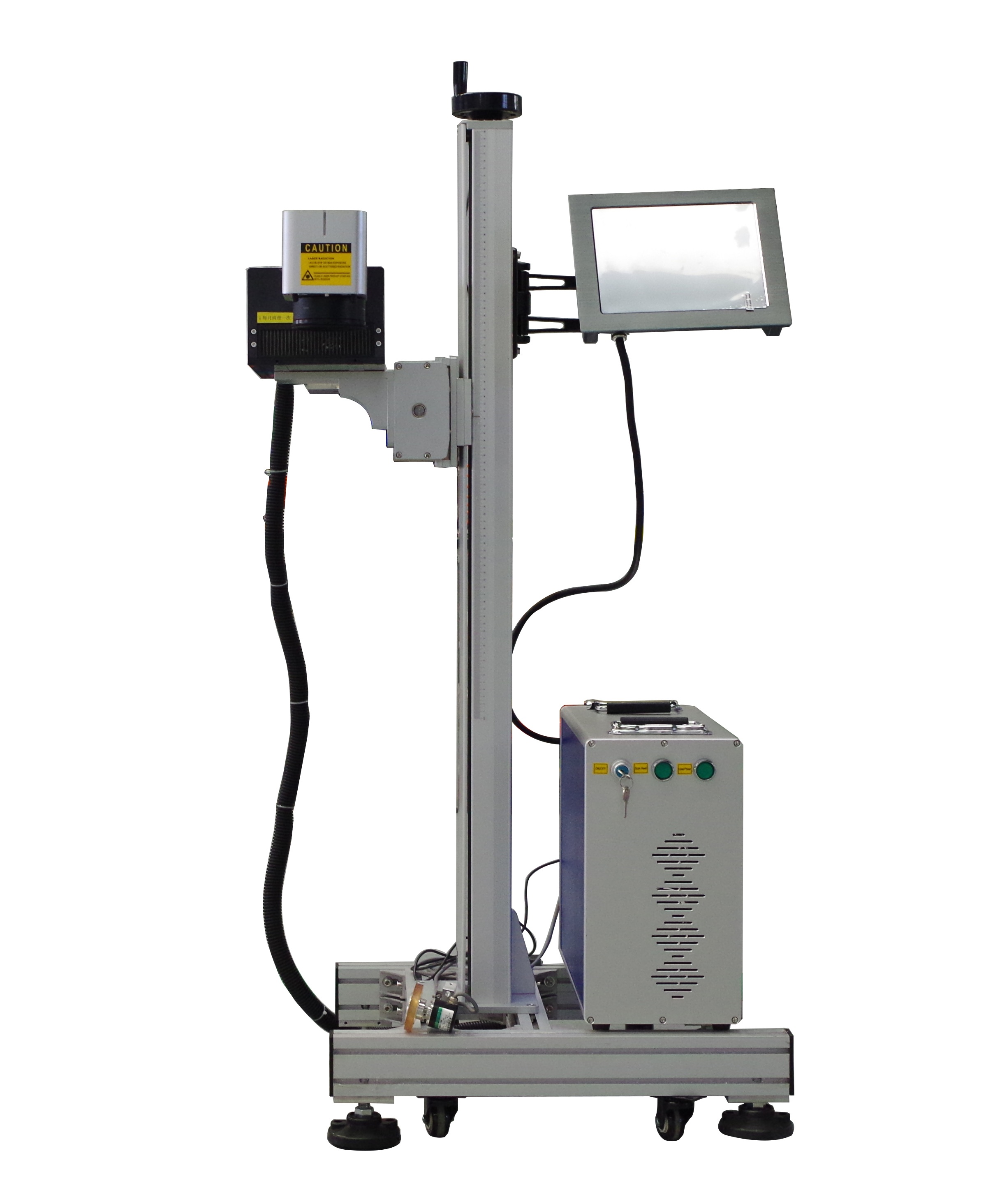 Vliegende 3W 5W UV-laserprinter die machine markeert voor het markeren van voedselverpakkingen PET PP, Qr-code Barcodelasermarker